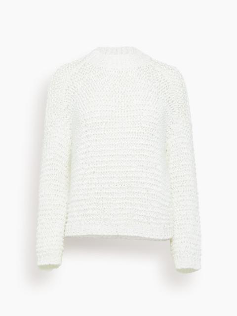 forte_forte Chamois Ribbon Roundneck Sweater in Bianco