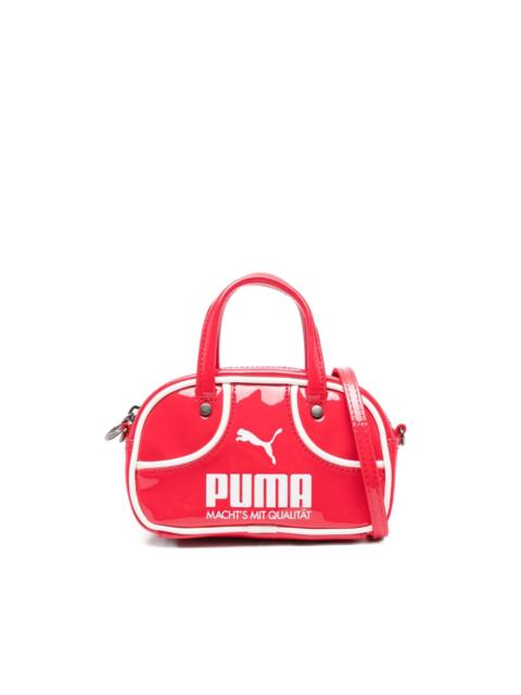 PUMA 1976 Micro 1L Grip patent-leather top-handle bag