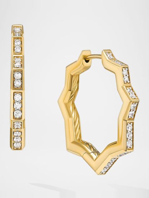 DAVID YURMAN Zig Zag Stax Hoop Earrings with Diamonds in 18K Gold, 2.6mm