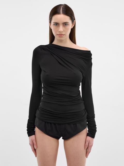 entire studios Black Draped Long Sleeve Top