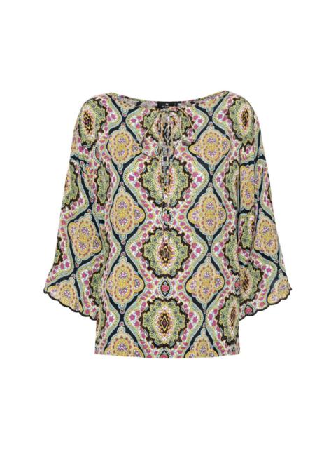 paisley-print crepe blouse