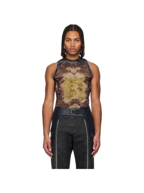 Jean Paul Gaultier Navy & Beige 'The Médallion' Tank Top