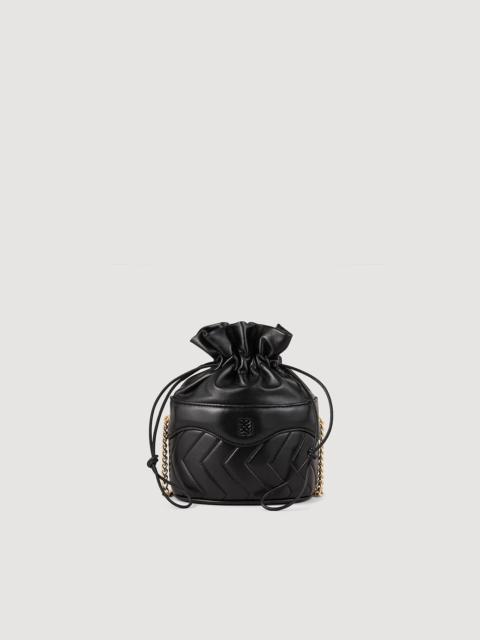 Sandro LE BONBON QUILT LEATHER BUCKET BAG