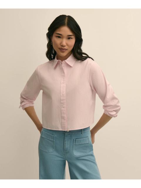 Brooks Brothers The Cropped Button-Down Striped Shirt