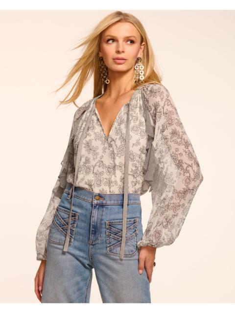 RAMY BROOK Emily Printed Silk Long Sleeve Blouse