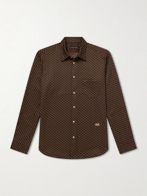 WALES BONNER Doshi Button-Down Jacquard-Knit Shirt