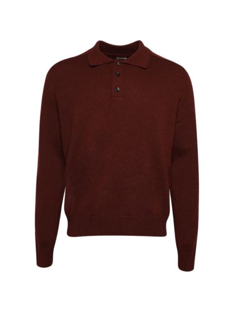 knitted cashmere polo shirt