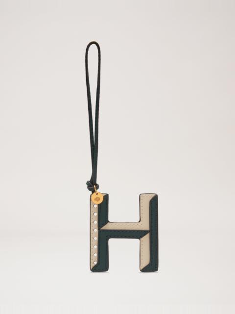 Bi-Colour Leather Keyring- H
Mulberry Green & Chalk Silky Calf