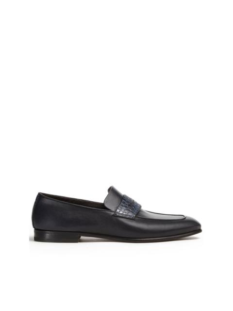 ZEGNA crocodile-embossed detail loafers