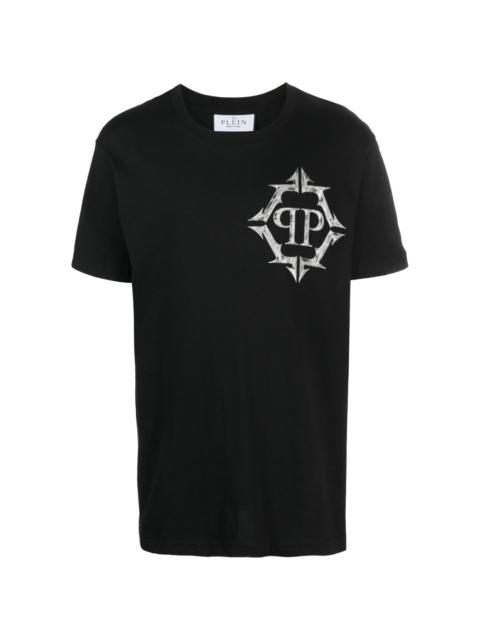 PHILIPP PLEIN SS 크롬 둥근 목 티셔츠