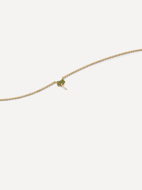 ROXANNE FIRST 14ct Gold Tsavorite and Diamond Palm Tree Pendant Necklace