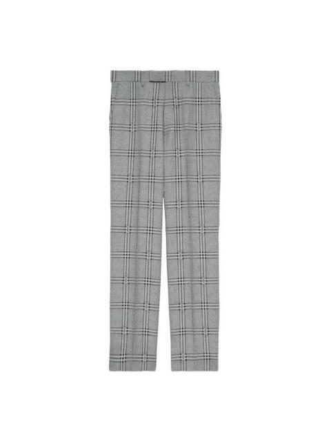 GUCCI Gucci Horsebit Check Wool Tailored Pant 'Grey Black' 680704-ZAOPD-1016