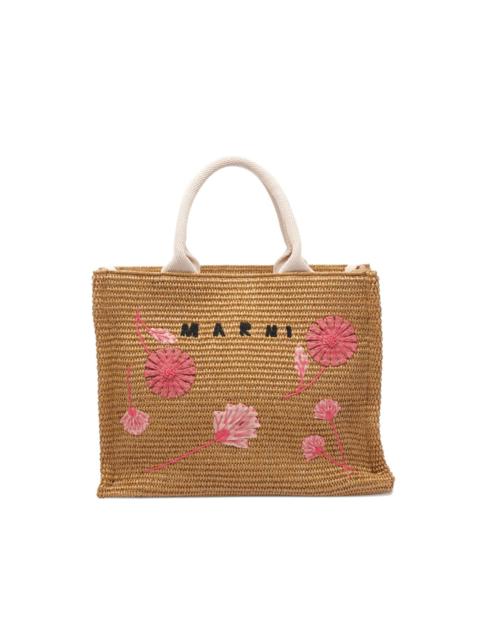 Marni medium embroidered-floral tote bag