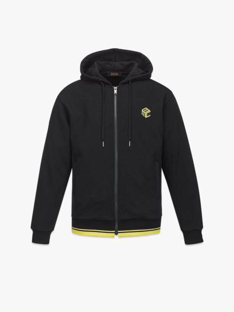 MCM Men’s Cubic Logo Zip Hoodie in Organic Cotton