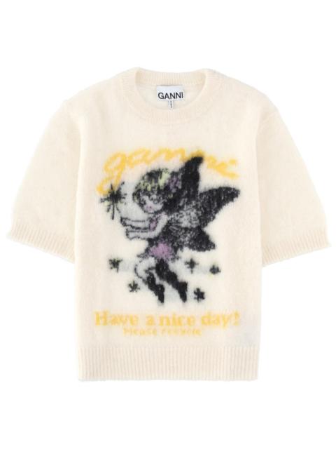 GANNI Ganni Alpaca Wool Blend Sweater — White