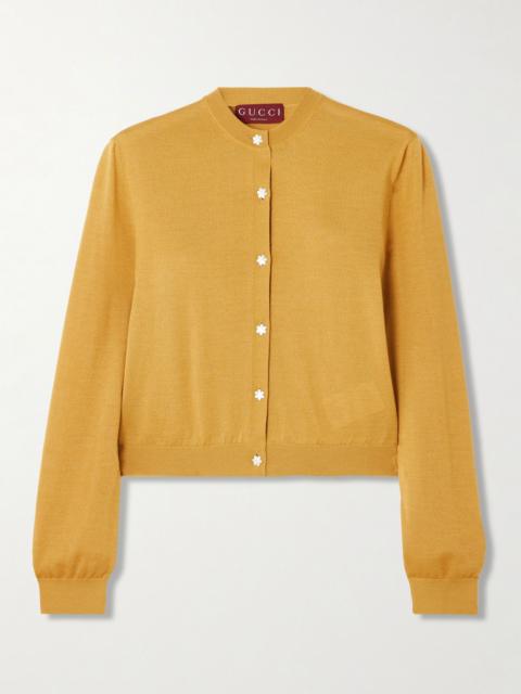 GUCCI Wool and cashmere-blend cardigan Mustard