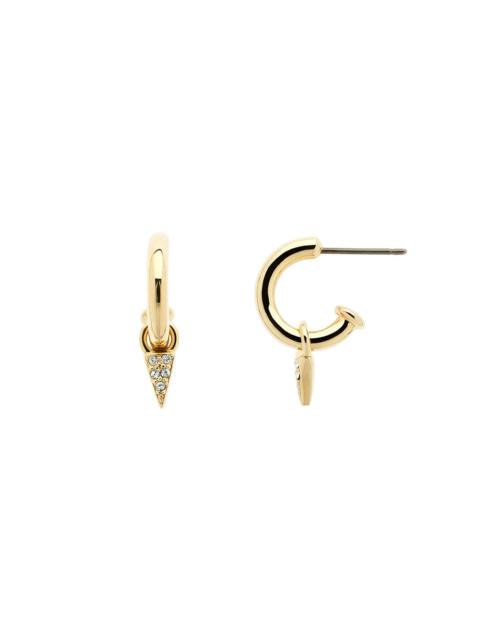 MELISSA ODABASH GOLD CRYSTAL SPIKE CHARM HOOP EARRINGS