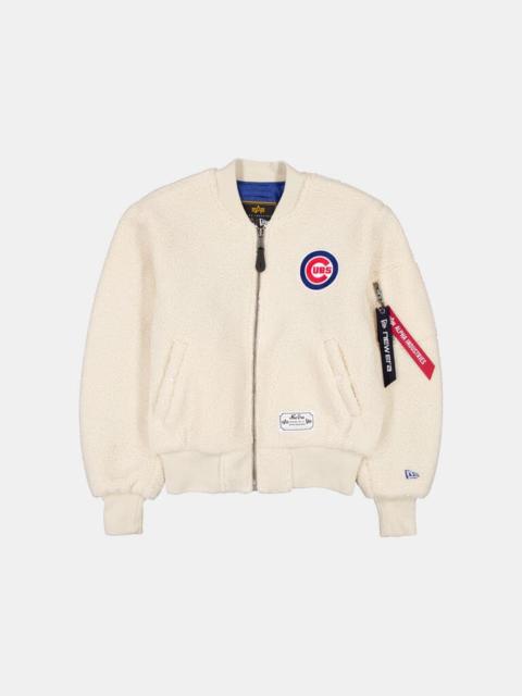 Nike CHICAGO CUBS X ALPHA X NEW ERA MA-1 SHERPA BOMBER JACKET WOMENS