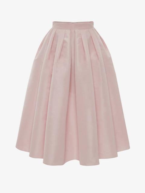 Alexander McQueen Pleated Midi Skirt in Pink