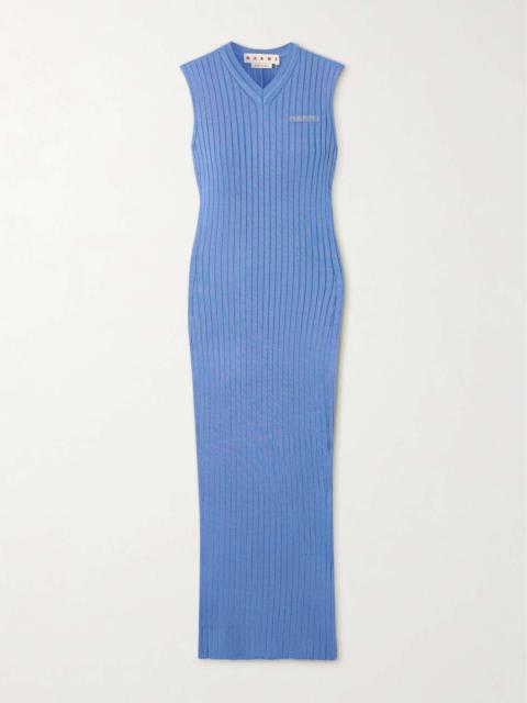 Marni Ribbed-knit midi dress