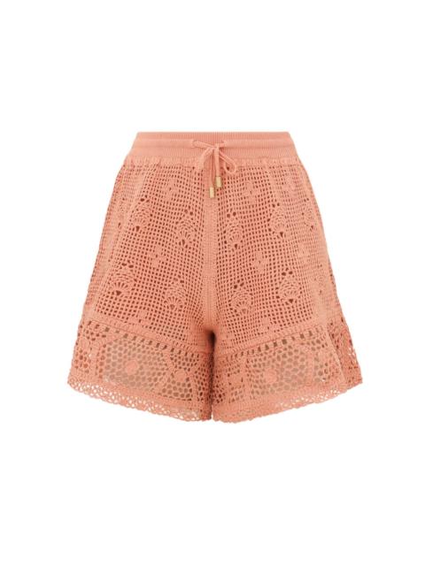 Zimmermann ROSELIGHT CROCHET FRILL SHORT