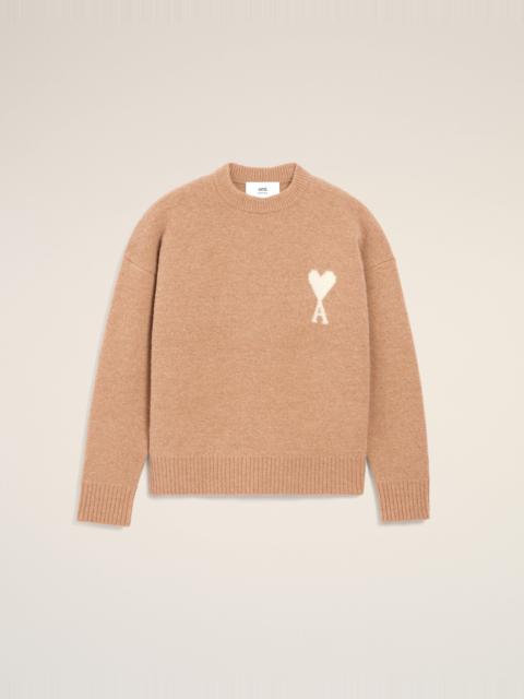 AMI Paris BROWN ALPACA AMI DE COEUR CREWNECK SWEATER