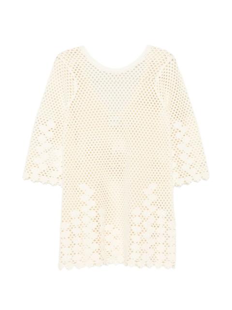 POSSE Saskia floral-crochet mini dress