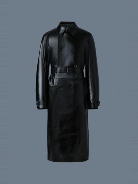 MACKAGE CARSON Leather Trench Coat with Belt