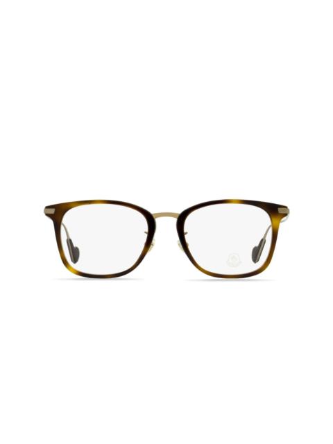 Moncler tortoiseshell rectangular-frame glasses