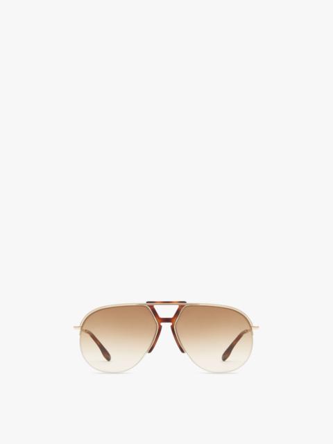 Victoria Beckham Brow Aviator Sunglasses In Brown