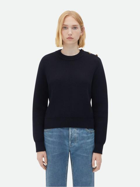 Wool Sweater With Metal Knot Buttons