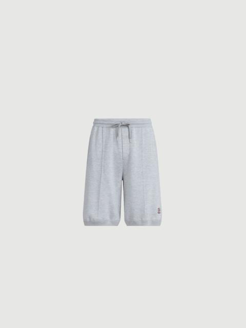 Brunello Cucinelli Cotton and silk French terry double knit Bermuda shorts with logo
