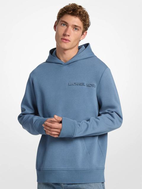 MICHAEL KORS Embossed Logo Cotton Blend Hoodie