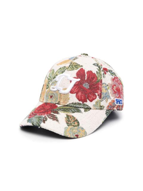 ADER error floral-embroidery cotton cap