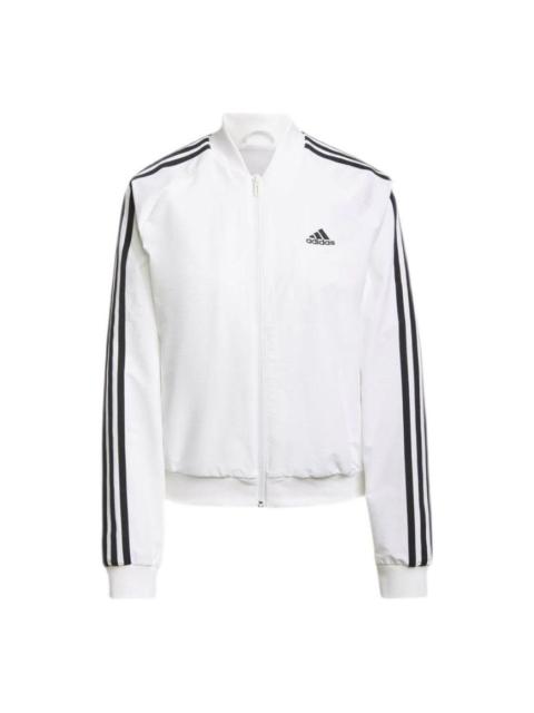 adidas (WMNS) adidas Essentials 3-Stripes Track Jacket Asia Sizing 'White Black' H10180