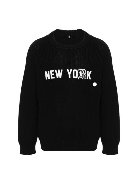 New York-appliquÃ©cotton jumper