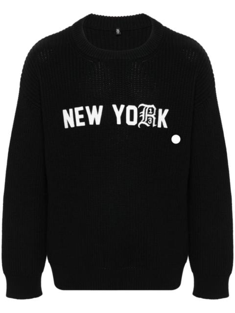 R13 New York-appliquÃ©cotton jumper