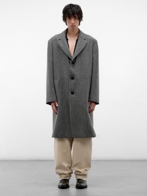 Maison Margiela Gray Checked Wool Overcoat
