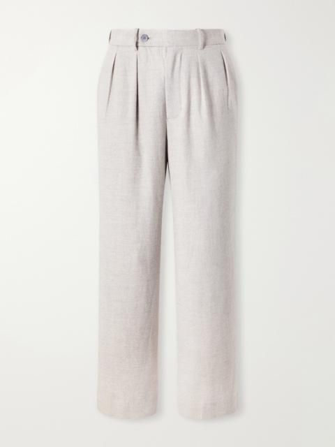 Blue Blue Japan Straight-Leg Pleated Wool, Cotton and Yak-Blend Twill Trousers