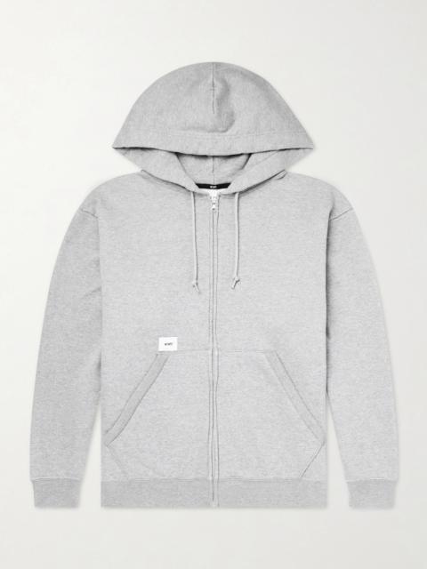 WTAPS Throwdy Logo-Appliquéd Cotton-Jersey Zip-Up Hoodie