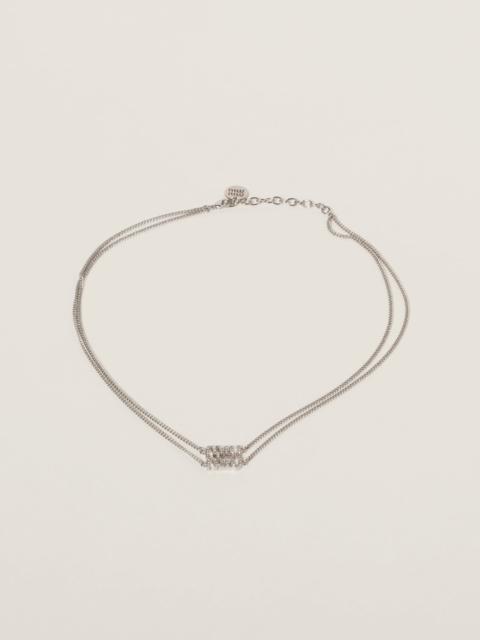 Miu Miu Metal necklace with crystals