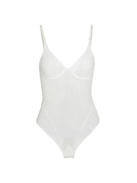KIKI DE MONTPARNASSE Women's Sheer Crochet Mesh Bodysuit - Ivory