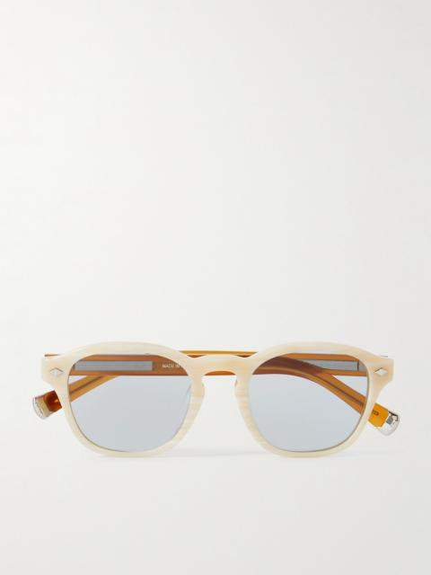 Brunello Cucinelli Round-Frame Two-Tone Acetate Sunglasses