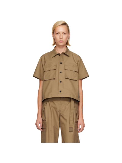 sacai Khaki Cotton Weather Shirt