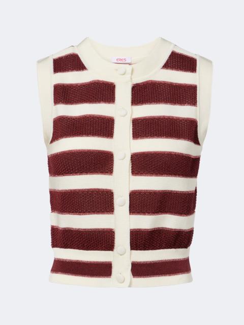 ERES Divergent striped cotton-blend top