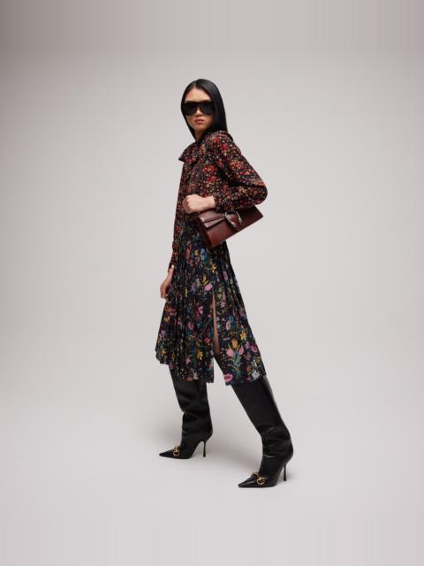 GUCCI Printed silk midi skirt