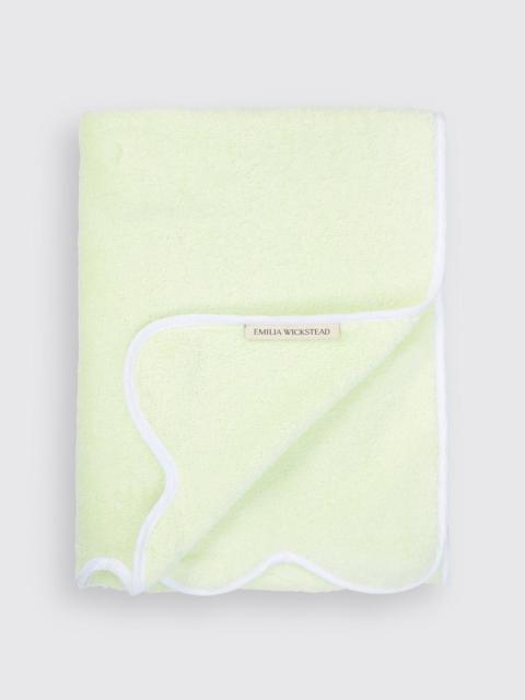 EMILIA WICKSTEAD Florence Face Cloth in Mint Spugna Towelling with White Border