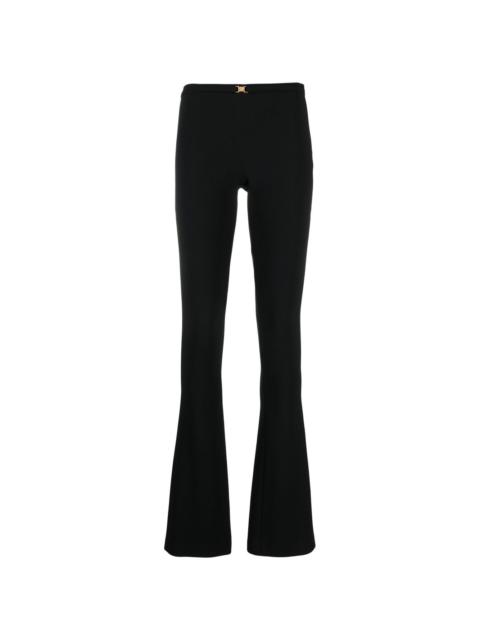 logo-buckle flared trousers