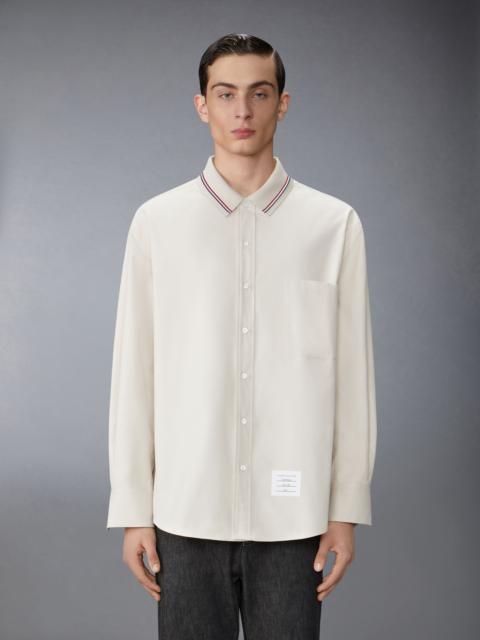 Thom Browne Stripe Cotton Flannel Oversized Shirt | REVERSIBLE