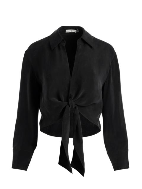 Alice + Olivia HANNON TIE FRONT BUTTON DOWN